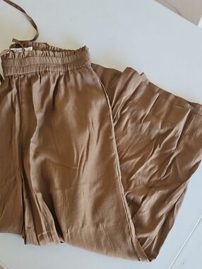 Mersea Wide Leg Elastic Waist Pants - Brown